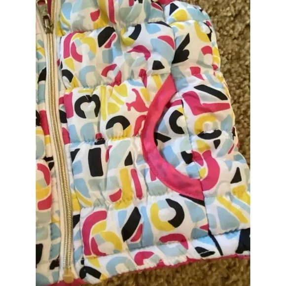 Coogi Quilted Puffer Vest Coat 3-6 Month Zip Up Kids Toddler Hood Pink Girls - Picture 3 of 6